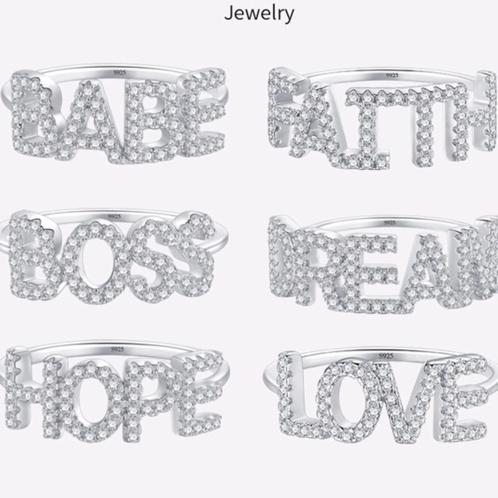 925 SS Letters Ring - Picture 6 of 6